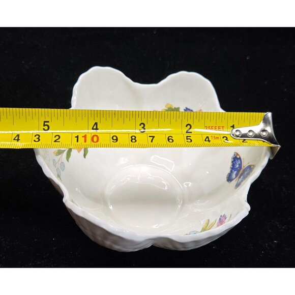 Aynsley Cottage Garden Bone China Bowl Floral Scalloped Butterfly Design - Picture 6 of 7